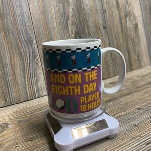 VTG Papel Coffee Cup Mug Golf And on the Eighth Day God Played 18 Holes